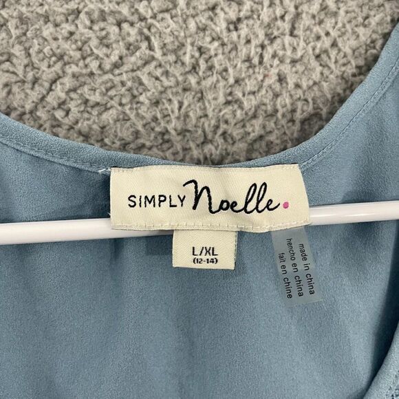 Simply‎ Noelle Women L/XL Sky Blue Sequined Layered Casual Tank - Picture 3 of 8